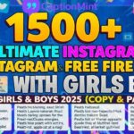 1500+ Ultimate Instagram & Free Fire Bios with Codes for Girls & Boys 2025 (Copy & Paste)