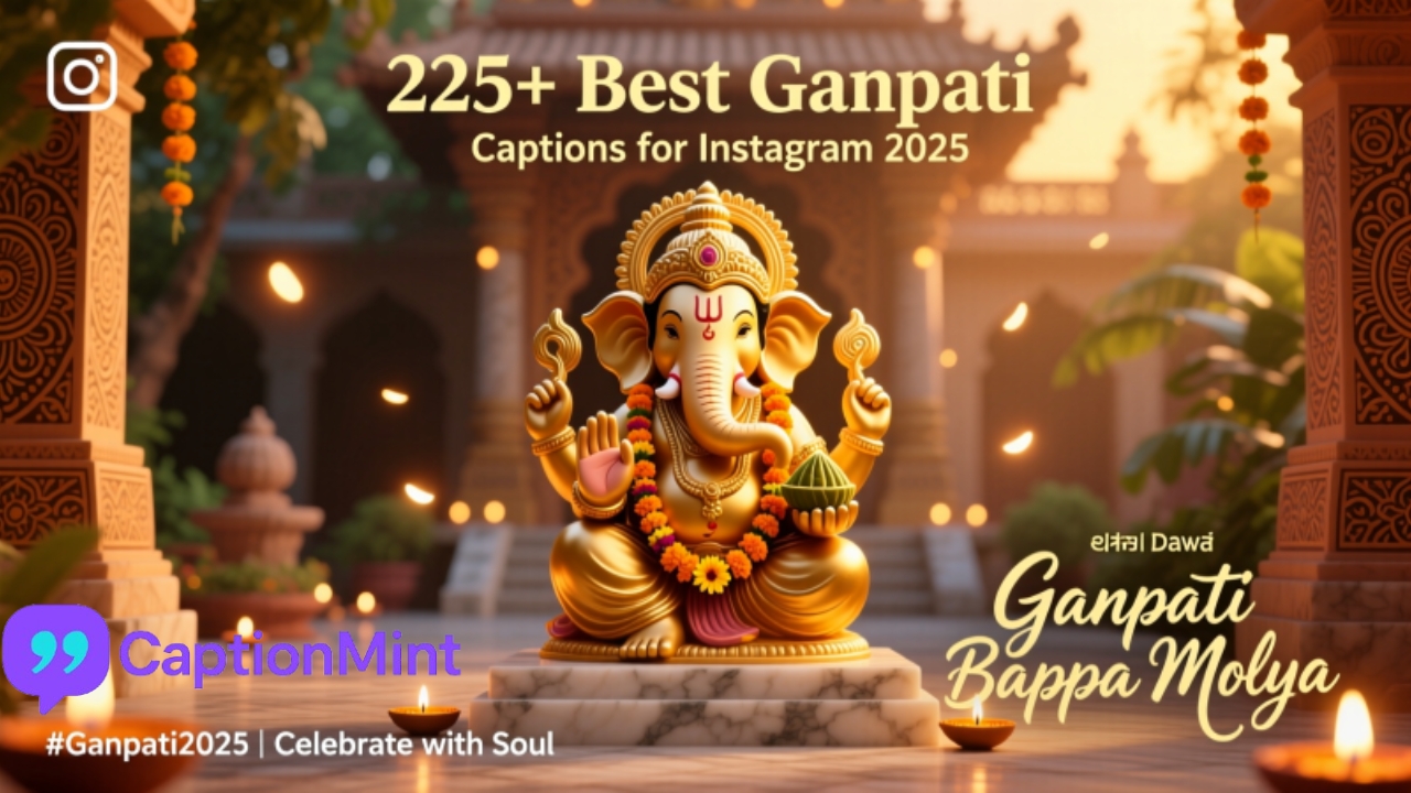 225+ Best Ganpati Captions for Instagram 2025 | Ganpati Bappa Captions