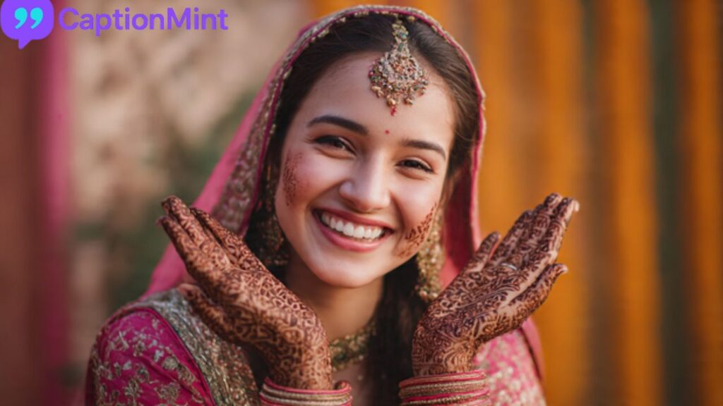 Joyful Mehndi Captions for Happy Brides