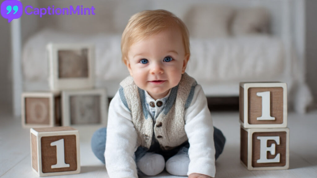 One Word Caption for 11 Months Baby Boy
